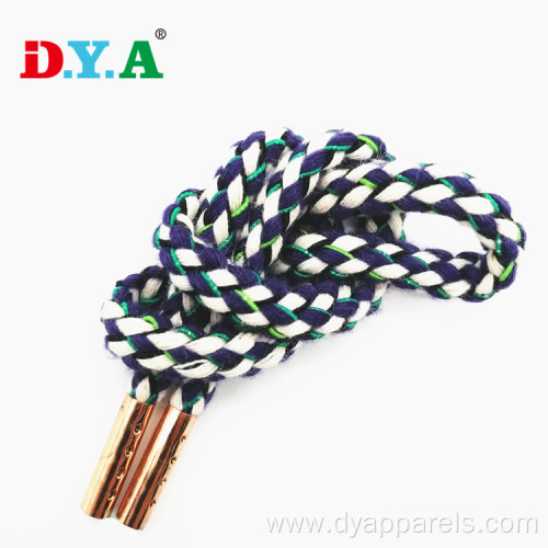 Drawstring Cord Twisted Cotton Cord With Metal Tips
